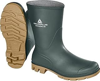 DELTA PLUS Men's Deltaplus Groundmc OB SRA Working Half Wellington Boots Industrial, Green-Beige, 10 UK