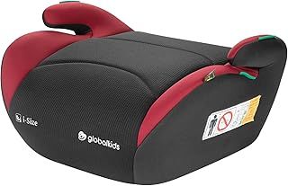 globakids I-Size Booster Car Seat - 125-150cm,Child Booster Seat,Comfortable, Compact & Lightweight,Portable Car Seats for Kids,ECE R129，Red Black