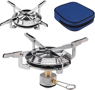 Camping Gas Stove Portable Single Burner 2800W Mini Pocket One-Piece Gas Burner Backpacking Cooking Folding Stove Camping Cookware for Picnic Camping Trekking Fishing Outdoor Activities