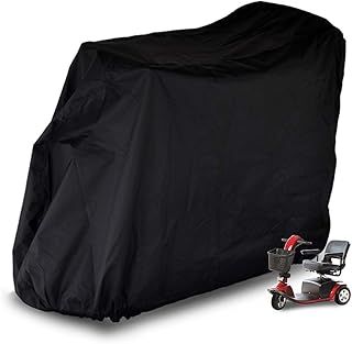 Valchoose Heavy Duty Mobility Scooter Cover, 120×90×50cm Mobility Cover Waterproof 420D Oxford Fabric,Rain-resist Strips,Buckles and Elastic, Mobility Rain Cover with Storage Bag for Outside Storage