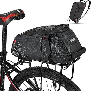 KEMIMOTO Bike Bag Rear Rack Bag Bicycle Trunk Bag, PVC Waterproof Bicycle Pannier Bike Saddle Bag, Bike Bags for Rear Carrier for Universal Road Mountain Bike