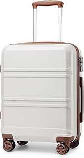 Kono Carry on Suitcase Hand Small Cabin Luggage Hard Shell Lightweight Travel Trolley Luggage Suitcase with TSA Lock and Sturdy 4 Spinner Wheels,(Cream White, Cabin 20")