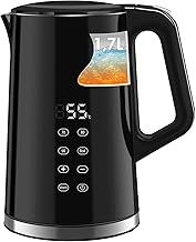 Electric Kettle 1.7L, 40~100℃ Temperature Control Smart Kettle, LCD Display & Keep Warm Function, 2200W Stainless Steel Kettle, BPA Free, Black