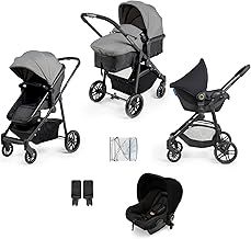 Ickle Bubba Star 3-in-1 Travel System with Astral Group 0+ Car Seat – Convertible Pram & Pushchair, Suitable from Birth to 15kg (Approx. 3 Years*), Spacious Basket & All-Terrain Wheels (Space Grey)