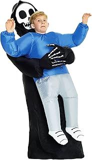 Morph Kids Grim Reaper Pick Me Up Kids Inflatable Costume, Great Illusion Fancy Dress Outfit fits most Children up to 5ft One Size