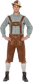 Smiffys Deluxe Traditional Hans Bavarian Costume, Green with Lederhosen & Shirt, Oktoberfest Fancy Dress, Halloween Dress Up Costumes