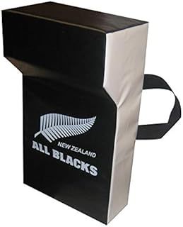 Implay® Rugby - New Zealand All Blacks Professional Grade Tackle Wedge Hit Shield Pad - Heavy Duty PVC/High Density Foam - Black & White - 60cm x 35cm x 12.5cm