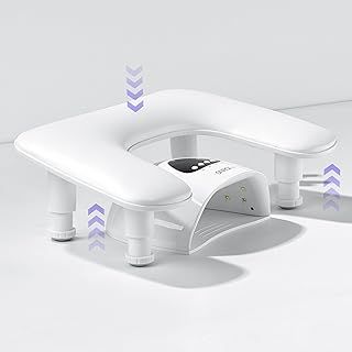 AMOYUN Adjustable Lifting Nail Arm Rest, U Shaped Arm Rest for Nails Sleepable Manicure Pillow Non-Slip Soft Microfiber Leather Manicure Hand Rest Nail Stand Technician Table for Nail Art Salon