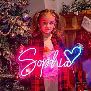 Custom LED Neon Signs, Personalized LED Neon Light Sign for Wall Decor, Party, Bar, Wedding,Festival Gift,Company Name Logo Night Lights (3 Line Text)