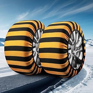 Super Grip Snow Socks, Textile Snow Chains for Cars, EN 16662-1 Certification, Set of 2 Snow Socks, Traction Aid