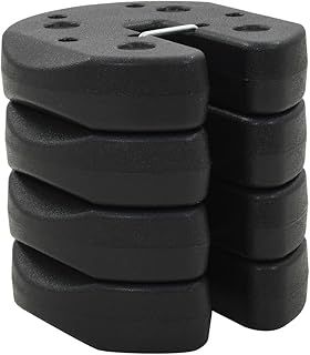 vidaXL 4x Gazebo Weight Plates Party Tent Accessory Outdoor Tent Base Parasol Weight Bag Leg Canopy for Patio Black 220x50mm Concrete