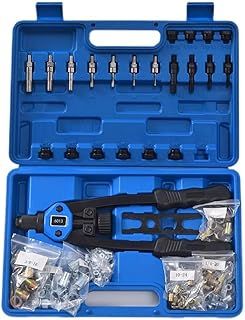 LSLANSOON Rivet Nut Tool Set, 13” Rivnut Tool Kit with 11 Metric and SAE Mandrels, 150Pcs Rivet nut Assortment Kit, and Rugged Carrying Case