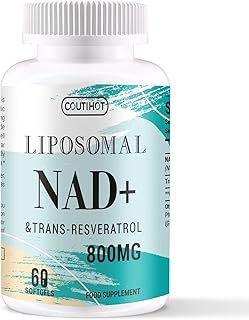 Liposomal NAD+ 500mg with Trans-Resveratrol 300mg Softgels | Actual NAD+ Supplement | 2-in-1 Anti Aging Formula for Cellular Repair, Promote Longevity & Vitality (Pack of 1)