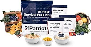 4Patriots 72-Hour Emergency Food Supply Survival Kit, Perfect for Camping, Freeze Dried Preparedness Food, Designed to Last 25 Years, Be Ready with 16 Servings of Delicious Breakfast, Lunch, & Dinner