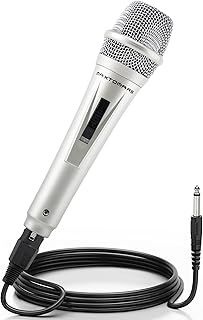 Dynamic Musical instrument Microphone for Singing with 4M/13 ft XLR Cable, Handheld Mic for Karaoke Singing, Speech, Wedding, Stage and Outdoor Activity(Silver)