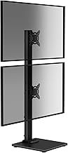 Suptek Dual Monitor Stand with Base- Vertical Stack Screen Free-Standing Monitor Riser Fits Two 13 to 36 Inch Screen with Swivel, Tilt, Height Adjustable,50,75 and 100mm Vesa Base Stand