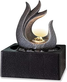 Valiant Table Top Fountain-Indoor Flowing Water Feature, Resin, Grey, 24 x 18 x 18 cm