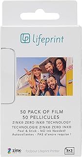 Lifeprint LPZ2X350 PH06 Photo Paper 2x3 inches (5 x 7.6 cm) - Sticky Back 50 Pack, White
