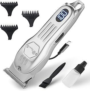 Fagaci Hair Trimmer Men Extremely Fine Cutting, Zero Gap T Blade Trimmer for Men, Beard Trimmer Men, T-outliner Trimmer, Professional Hair Trimmer, Electric Beard Trimmer for Men, Silver