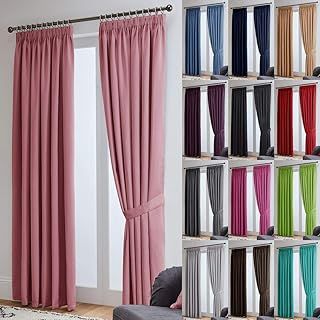 John Aird Thermal Energy Saving Blackout Tape Top Curtains - Matching Tiebacks Included (Aqua, 168 x 183cm (66"x 72"))