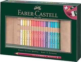 Faber-Castell Art & Graphic Polychromos Colour Pencil, Multicoloured, Pencil Roll Of 34, For Art, Craft, Drawing, Sketching, Home, School, University, Colouring