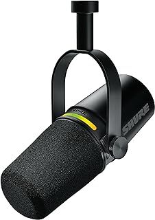 Shure MV7+ Podcast Microphone. Enhanced Audio, LED Touch Panel, USB-C & XLR Outputs, Auto Level Mode, Digital Pop Filter, Reverb Effects, Podcasting, Streaming, Recording - Black
