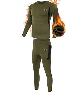 MEETYOO Men's Thermal Underwear Set, Wicking Long Johns Quick Dry Base Layer Sport Compression Suit For Workout Skiing Running Hiking