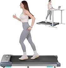 Dripex Under Desk Walking Pad With 6 Shock-absorbing Cushions & Widen Running Belt, Portable Treadmill With Remote Control and LED Display, 1-6km/h, No Assembly