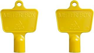 Pack of 2 Yellow Gas Meter Box Key | Durable Triangular Utility Electric, Water, & Gas Box Key – Sturdy Grip, Easy-to-Use Replacement Keys for Meter Box Repair Kit