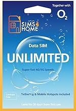 O2 Data Sim Card Preloaded with UNLIMITED 4G/5G Data. No Contracts, No Commitments, No Credit Checks, No Tie-ins, No Personal ID. (Valid for 1 Month)