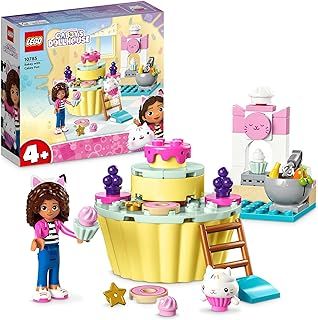 LEGO Gabby's Dollhouse Bakey with Cakey Fun Toy with Gabby and Cakey Cat Figures, Kitchen Playset with Cupcake to Decorate plus Accessories, Toys for Girls and Boys Aged 4+, Birthday Gift Idea 10785