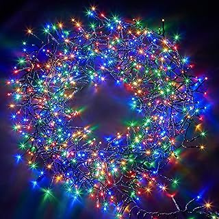 Christmas Tree Lights Cluster Lights 1000 LED - 8 Hours On Timer, 8 Light Modes, Plug in, Waterproof Indoor & Outdoor Use – 1000 LED / 12m Lit Length, Multi Coloured
