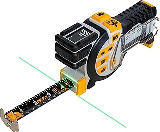 REEKON T1 Tomahawk Digital Tape Measure, Split English/Metric - Professional Accurate Measuring Tool, Green Laser, E-Paper Measuring List, Measurements Shared Over Bluetooth, Replaceable Blades