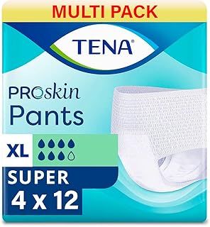 TENA Pants Super | Size Extra Large | 7 Drops | Incontinence Pants | 4 Pack of 12