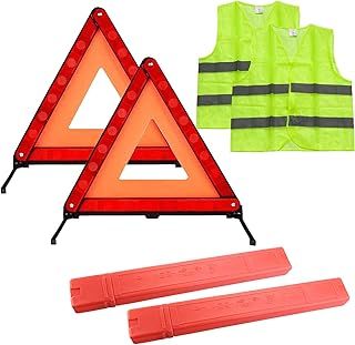 Warning Triangle Kit Foldable Safety Triangle Kit Car Emergency Roadside Kit with Warning Triangle and Reflective Safety Vest
