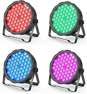 BETOPPER Stage Lights Strobe Lights LED Par Lights 54 * 1.5w RGB 3 in 1 DMX512 Lightweight Disco Light DJ Light for Party Wedding Club Bars Show (4 Pack)