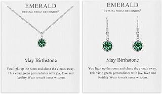 Philip Jones May (Emerald) Birthstone Necklace & Drop Earrings Set Created with Zircondia® Crystals