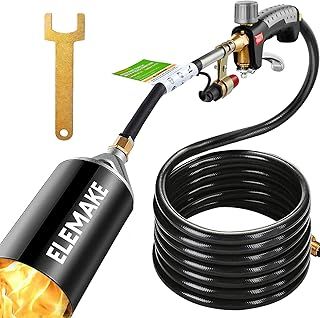 Propane Torch Weed Burner - Weed Torch with 10ft Hose(CSA Certified), High Output 380,000 BTU with Trigger Electronic Ignition, Work for Garden, Burning Weeds & Stumps, Melting Ice & Snow