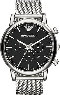 Emporio Armani Watch for Men, Chronograph Movement and 46mm Case Size with Stainless Steel, Leather or Silicone Strap