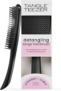 Tangle Teezer | The Large The Ultimate Detangler Hairbrush | Perfect for Long, Thick, Curly & Textured Hair | Two-Tiered Teeth for Gentle Detangling | Reduces Breakage | Ergonomic Handle | Black Gloss