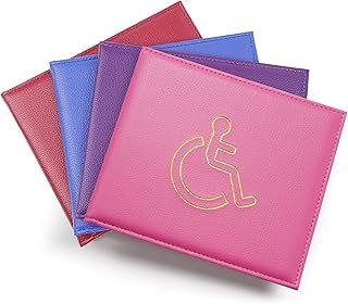 Vicloon Disabled Badge and Timer Holder, PU Leather Disabled Badge Holder Wallet Protector, Blue Badge Timer Holder ProtectorHologram Safe Disabled Badge Holder (Rose Red)