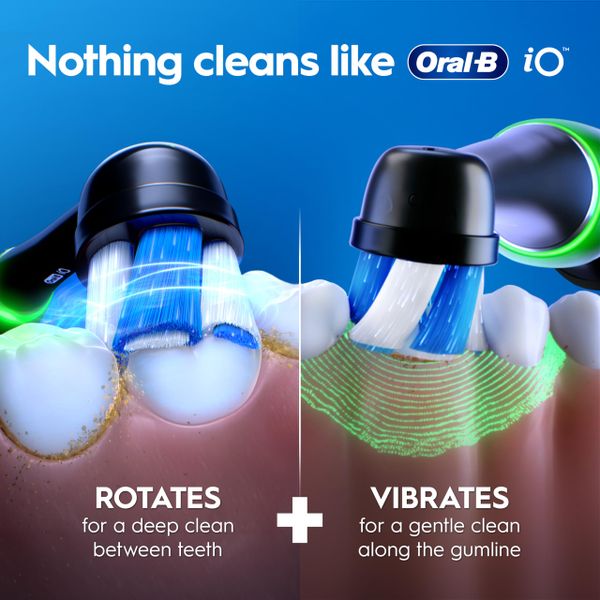 Oral-B iO3 Electric Toothbrush for Adults, Ice Blue - Pressure Sensor, With 2 Toothbrush Heads, Long-Lasting Battery with Travel Case for Home and Travel, UK Two Pin Plug
