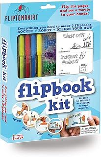 Fliptomania Flip Book Animation Kit - Rocket & Robot