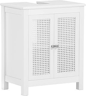SoBuy BZR35-W, Under Sink Cabinet Bathroom Vanity Unit Bathroom Storage Cabinet with Doors, W50 x D33 x H60cm