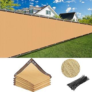 Fence Privacy Screening 1.2 x 15 m, Garden Fence Coverings Outdoor Windbreak Netting Garden Protective Screening with Cable Ties for Outdoor Plants Backyard Patio Privacy Wall (Sand Yellow)