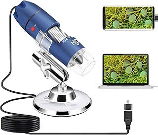 HD 2MP USB Microscope Camera for Android Windows 7 8 10 11 Linux Mac, 40X to 1000X Digital Microscope with Stand & Carrying Case, Portable Coin Microscope for Adults Kids Students