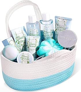 BODY & EARTH Bath Sets for Women, 11 Pcs Spa Gift Sets Jasmine Scented Includs Milk Lotion & Butter, Hand Soap, Bubble Bath, Mothers Day Gift Idea, Beauty Gift Sets for Women