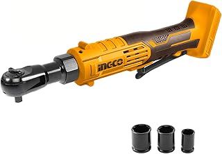 Ingco 20V Cordless Ratchet Wrench (Body Only) with LED Light, 3/8" Electric Drive Ratchet 65Nm with 3Pcs Sockets CDRLI2060151
