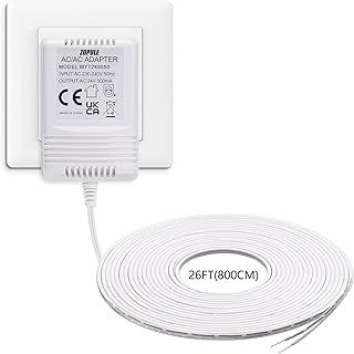 24Volt 500mA Doorbell Transformer Competible with All Versions of Ring Doorbell and Nest Hello Doorbell,C Wire Adapter for Nest,Ecobee, Sensi and Honeywell Thermostat,8M (315") Long Cable