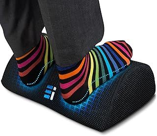 ERGONOMIC INNOVATIONS Foot Rest Under Desk - Foot Stool for Posture and Comfort - Footrest Cushion Suitable for Work and Home Gaming with Removable Washable Cover - Leg Rest, Under Desk Foot Rest